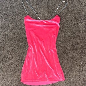 Lucy in the Sky Pink Velvet Mini Dress